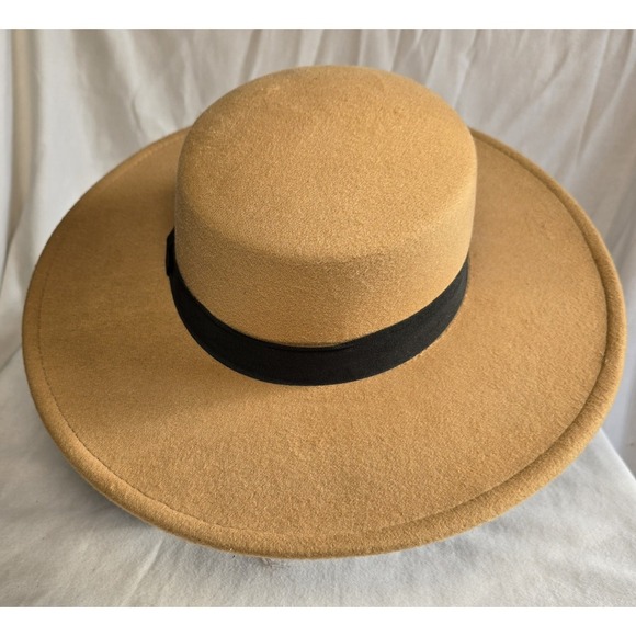 CG New York Womens Wide Brim Hat  Brown/Black Band‎ NWT - Picture 3 of 7